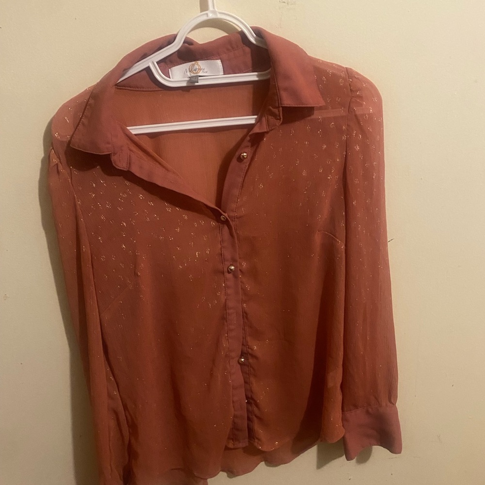 Mauve pink flowy blouse